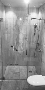 Drehtür mit Nebenteil in Nische, HSK Zimny dusch-tec